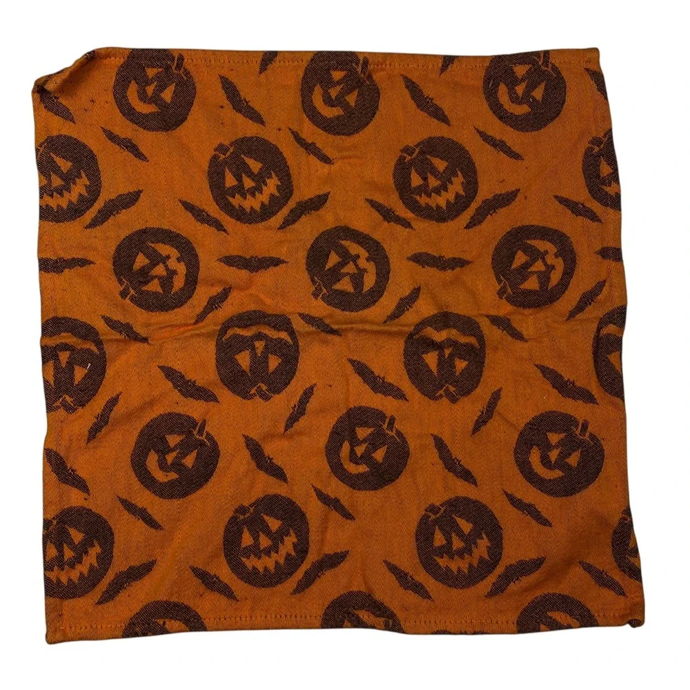 Avon Home Fashions Halloween‎ Napkin Rings & Napkins Orange Jack O Lanterns 689